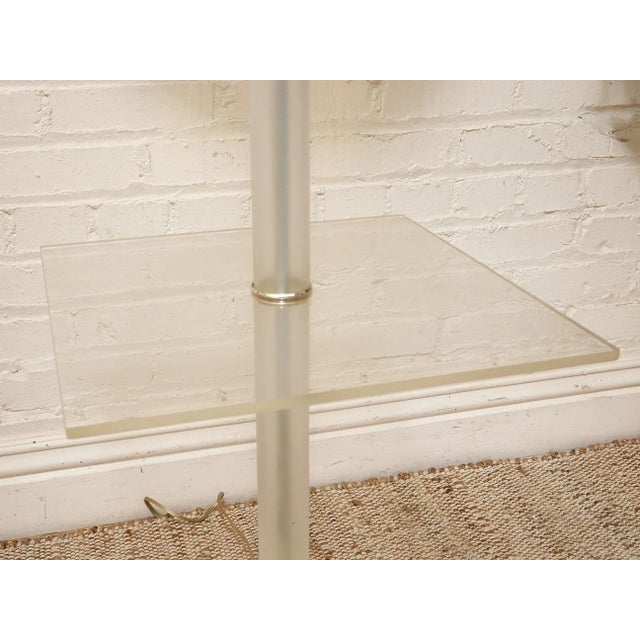 Plastic Vintage Hollywood Regency Lucite and Brass Floor Lamp With Built-in Table For Sale - Image 7 of 8