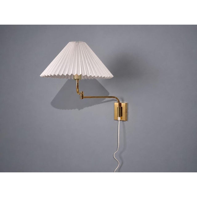 1980s Mid-Century Modern Fagerhults, Articulating Wall Light, Brass, Fabric For Sale - Image 4 of 14
