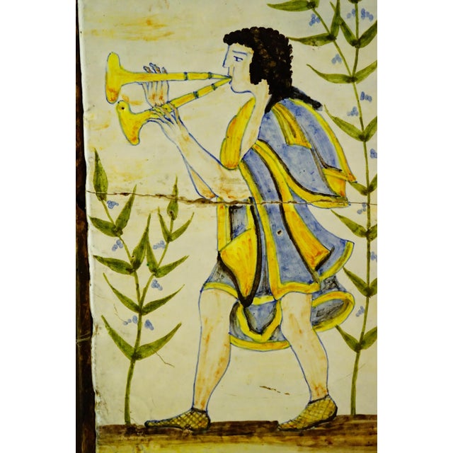 20th Century, Archaic Ceramic Tile Plaque with Wooden Support, Viterbo Tuscia Italy., 1920s, Ceramic For Sale - Image 10 of 18