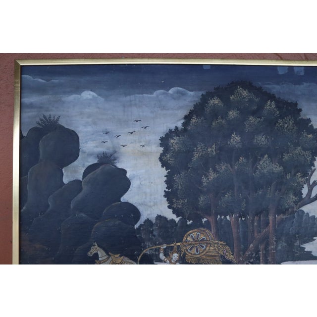 Large Antique Indian Mughal Painting With Gilt Frame For Sale - Image 4 of 11