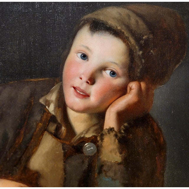 Portrait of a Child Coal Worker -19th Century Victorian Oil Painting For Sale In Los Angeles - Image 6 of 9