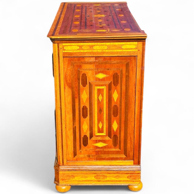 Antique Folk Art Inlaid Chest of Drawers With Nautical Stars and Tombstones For Sale - Image 10 of 12