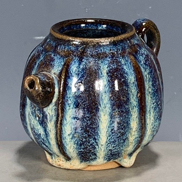 Ceramic Late 20th Century Chinese Jun Ware Style Flambe Glaze Porcelain Small Jug / Pitcher For Sale - Image 7 of 9