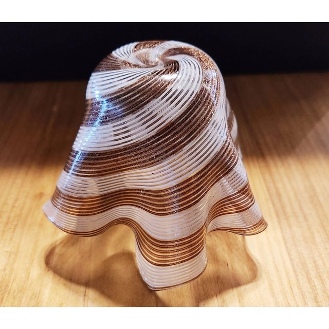 Mid-Century Modern Vintage Murano Style Handkerchief Vase For Sale - Image 3 of 6