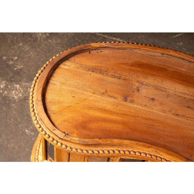 Antique Oak and Glass Serpentine Curio Cabinet For Sale - Image 9 of 12