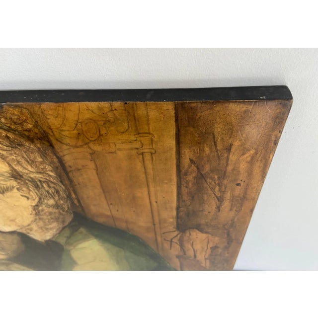 1980s “the 2 Boyfriends”, Lacquered Panel Painting Representing a Couple of Young Boys For Sale - Image 12 of 12