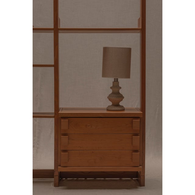 French Minimalist Wall Unit in Elm from Maison Regain, 1970s For Sale - Image 13 of 16
