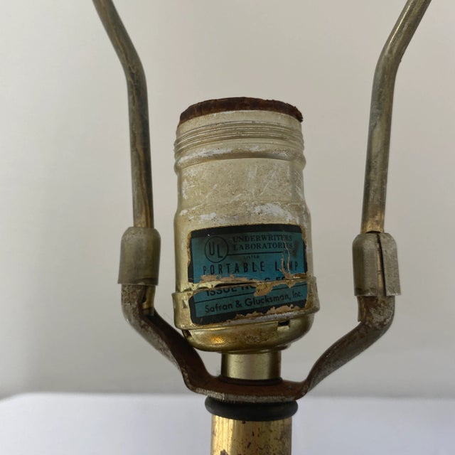 1980s Brass and Crystal Lamp by Safran and Glucksman For Sale In Miami - Image 6 of 11