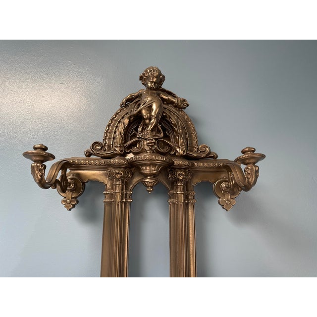 Victorian 19th Century Victorian Gothic Style Ornate Cast Iron Hall Stand & Cabinet For Sale - Image 3 of 3