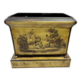 1960s Classical Italian Tole Planter / Cache Pot For Sale