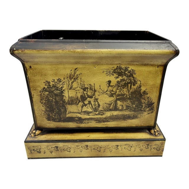 1960s Classical Italian Tole Planter / Cache Pot For Sale