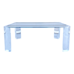 Vintage Lucite and Glass Coffee Table by Les Prismatiques