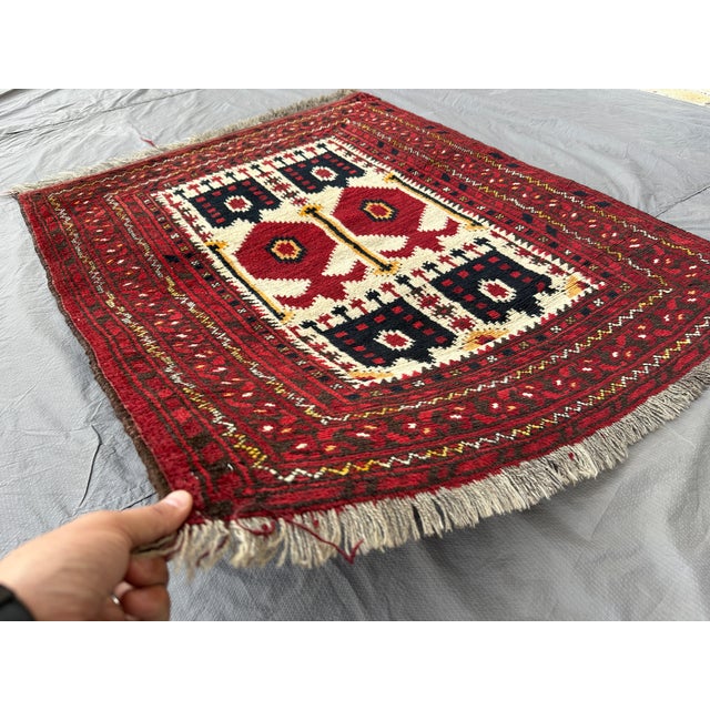 Textile Ivory Turkmen Hand-Knotted Wool Rug - 3'10" X 3'0" For Sale - Image 7 of 11
