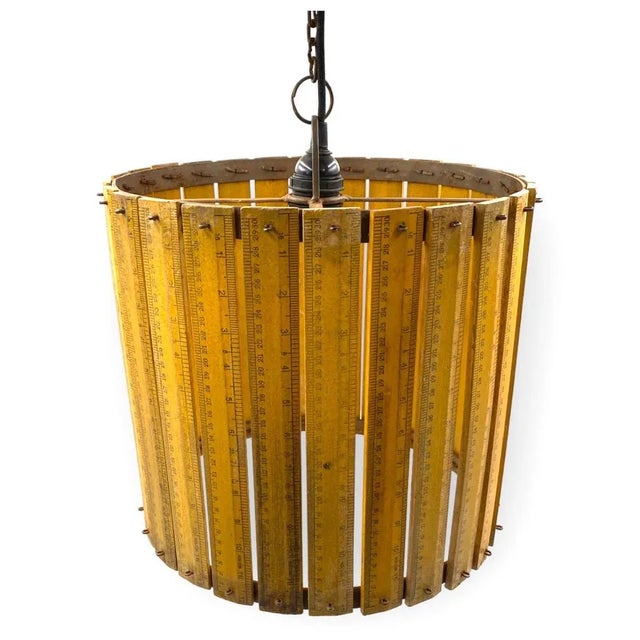 Modern Artisanal Rulers Shaped Ceiling Lamp, France, 1960s For Sale - Image 6 of 9