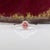2020s Aaa Padparadscha Sapphire Ring With Natural Diamonds Halo: Solid 14k Gold, 5x3mm, Size 6.75 For Sale - Image 5 of 9