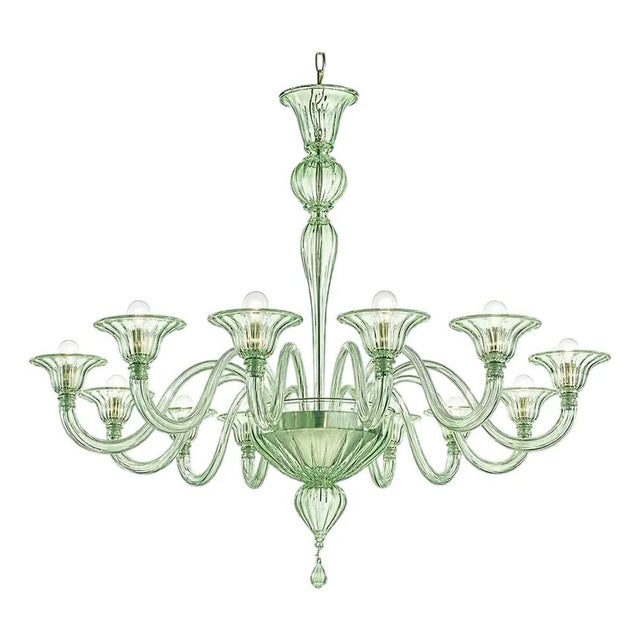 Green Rigadin Murano Glass Chandelier by Simoeng For Sale - Image 8 of 8