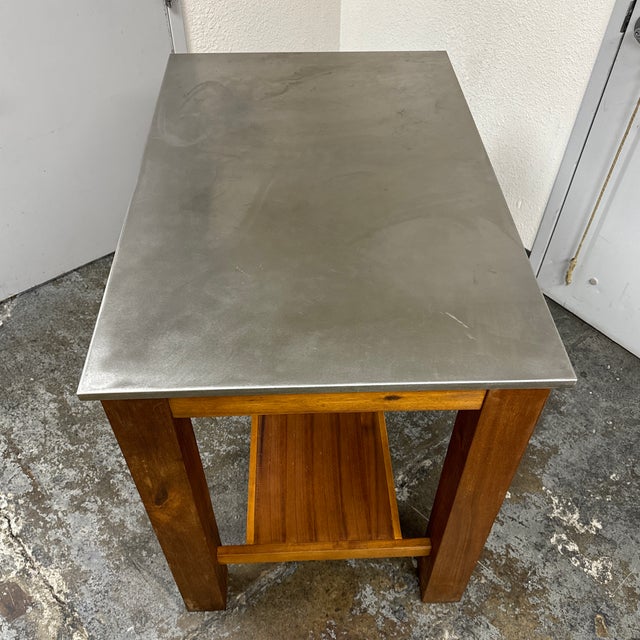 West Elm Kitchen Island With Steel Top Chairish