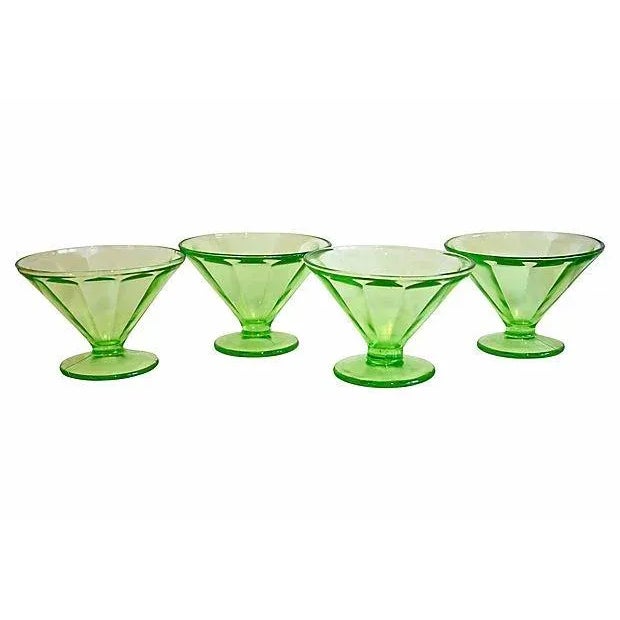 Green Glass Dessert Bowls Set of 4 Chairish
