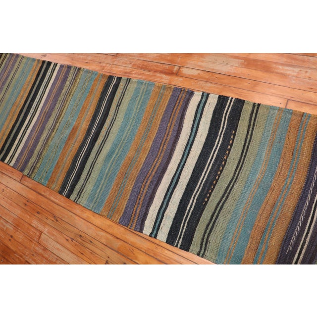 Vintage Zabihi Collection Turkish Kilim Long Runner - 2'5" x 22'6" For Sale - Image 10 of 11