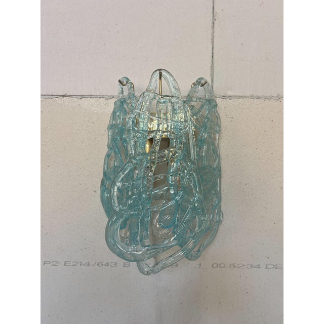 AVMazzega Murano Glass Spun Sugar Wall Sconces from Mazzega, Italy, 1970s, Set of 2 For Sale - Image 4 of 12