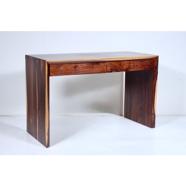 Modern Parsons Style Cocobolo Desk, Handcrafted, 1980s For Sale - Image 17 of 17