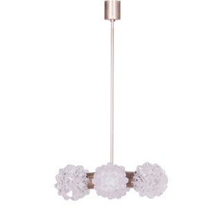 Mid-Century Czech Chandelier in Brass and Glass attributed to Kamenický Šenov, 1960s For Sale