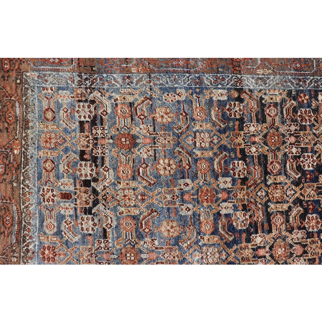 Late 19th Century Antique Persian Bidjar Rug With All-Over Herati Design 6'9 X 9'5 For Sale - Image 5 of 12