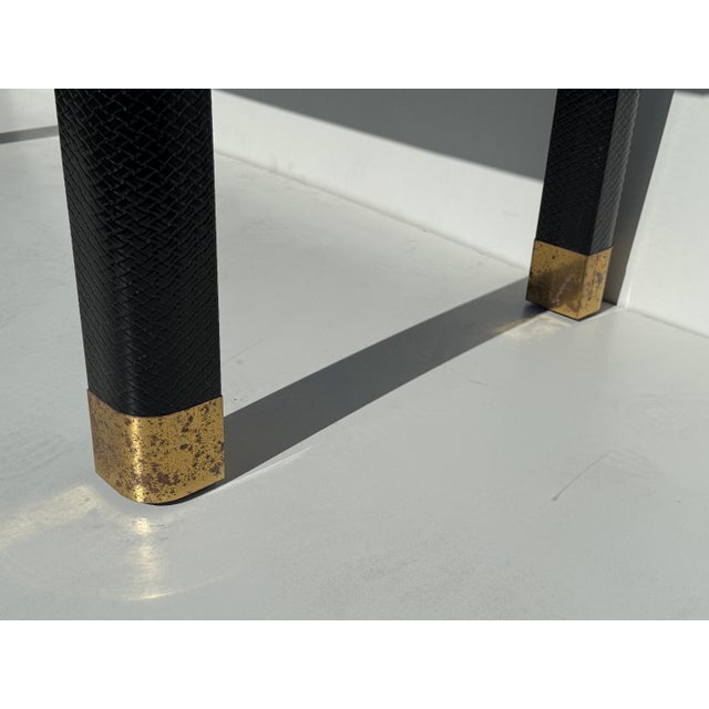 1980s Embossed Leather Game Table or Desk For Sale - Image 12 of 12