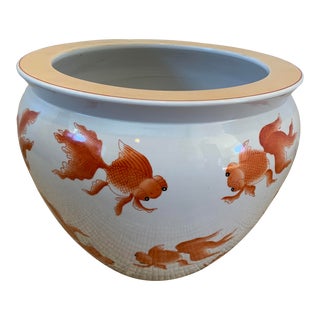 Extra Large Chinoiserie Fishbowl Planter For Sale