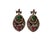 Mid-Century Modern Vintage Natural Ruby, Emerald and Diamond Earrings- 925 Sterling Silver For Sale - Image 3 of 10