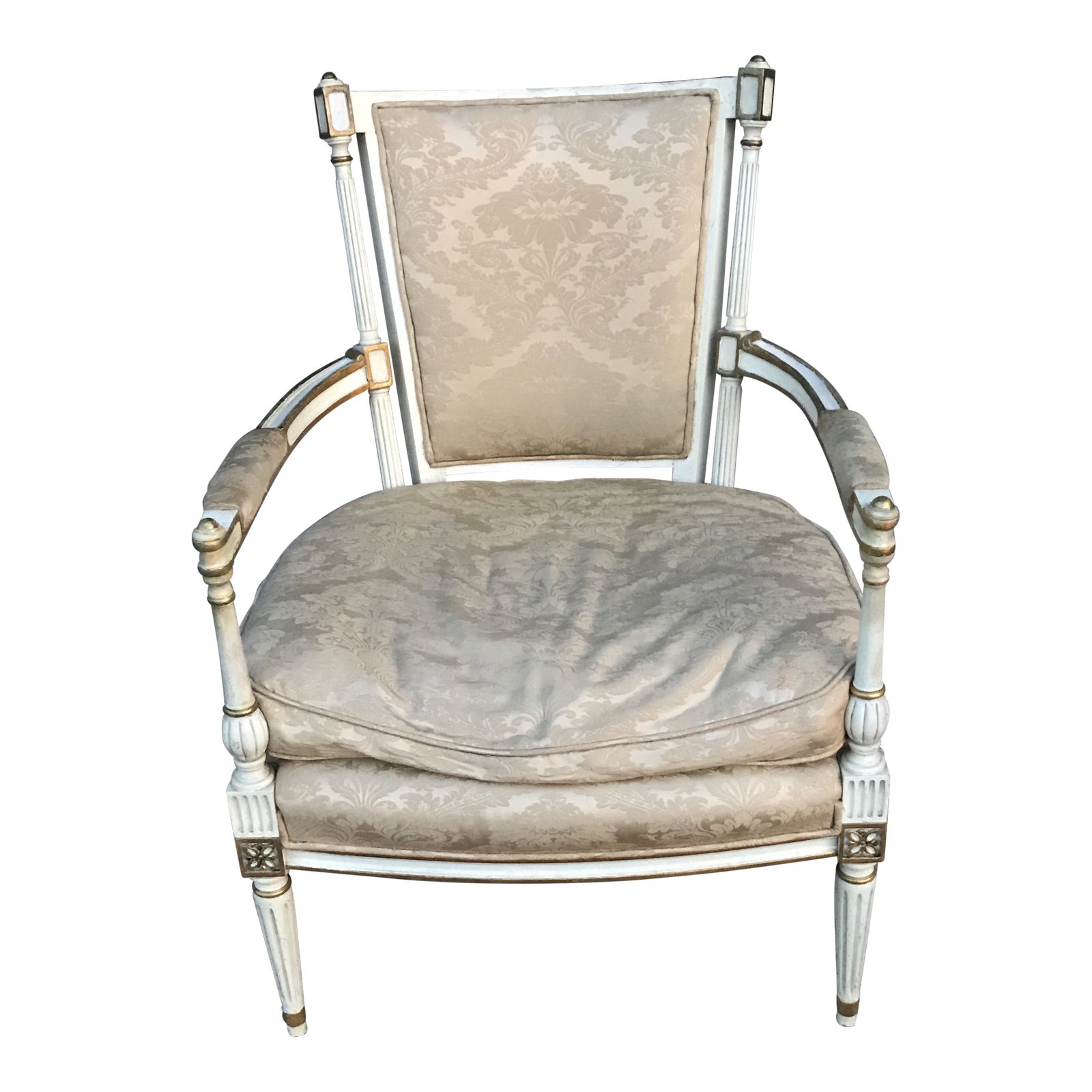 1970s Vintage Hibriten Chair Co. French Provincial Style Arm Chair