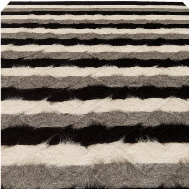 Modern Taurus Collection Striped Goat Hair Rug by Doris Leslie Blau For Sale - Image 3 of 6