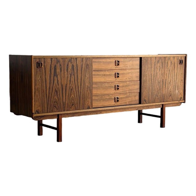 Rosewood Low Credenza Sideboard in Style of Ladoga Erik Wortz Sweden Mid-Century Modern 1960s For Sale