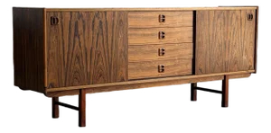 Rosewood Low Credenza Sideboard in Style of Ladoga Erik Wortz Sweden Mid-Century Modern 1960s