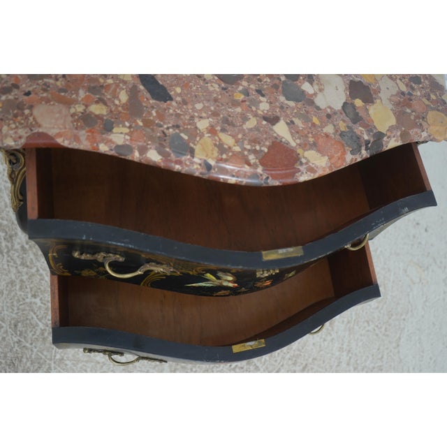 Vintage French Louis XV Style Chinoiserie Painted Commode Chest For Sale - Image 4 of 18