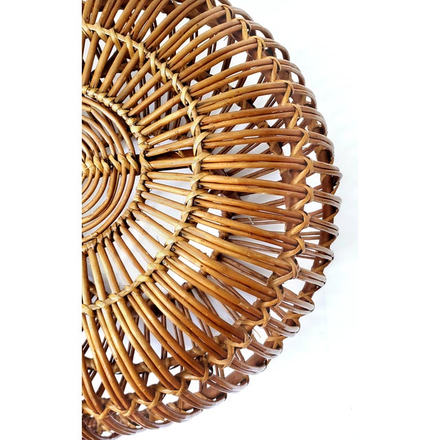 Ottoman Footstool Italy by Franco Albini Wicker Pencil Reed Pouf 1960s For Sale - Image 10 of 12