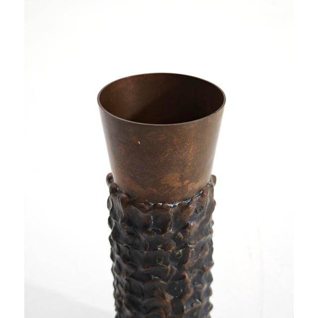 Mid-Century Modern Brutalist Bronze Vase, Italy, 1960s For Sale - Image 3 of 7