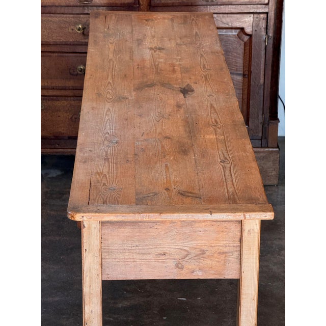 Brown 19th Century Two Drawer Pine Console Table For Sale - Image 8 of 11