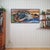 This is a large Swedish original mid-century modern oil painting on panel, signed Carl Lennart Wikström. The painting is...