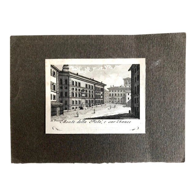 Unknown, View of the Pawnshop and Tour Dé Pledges, Original Etching, 19th Century For Sale