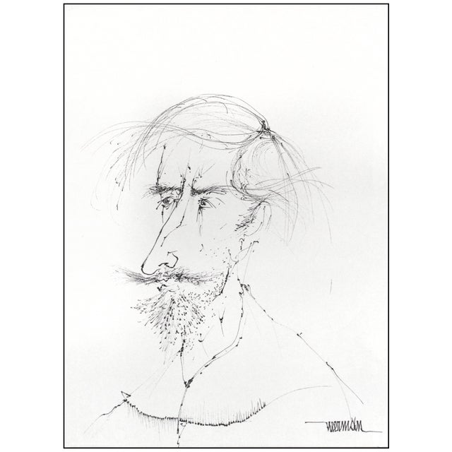 Modern Late 20th Century Original Self Portrait Modern Balck Acrylic Painting Leonardo Nierman For Sale - Image 3 of 6
