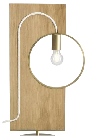 Wood and Brass Loop Table Lamp by Filip Janssens