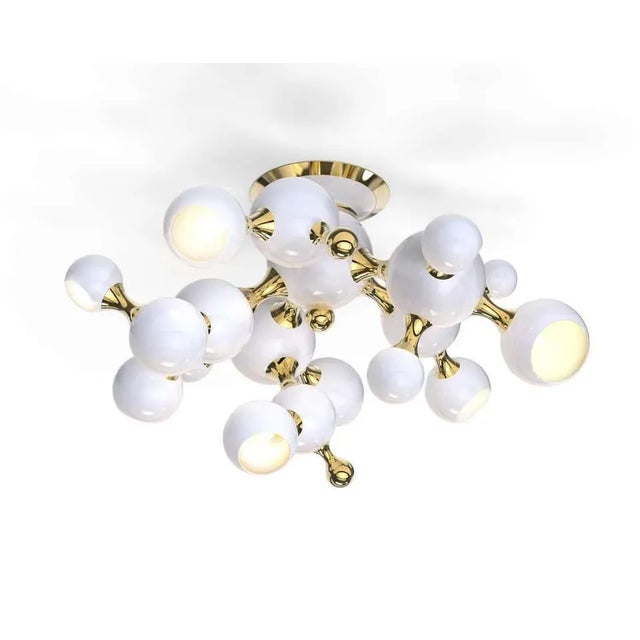 Ceiling Light In Black With Brass Detail For Sale - Image 4 of 8