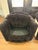 Black Pair of 1973 Thayer Coggin Black Chenille Swivel Lounge Chairs on White Drum Bases For Sale - Image 8 of 18