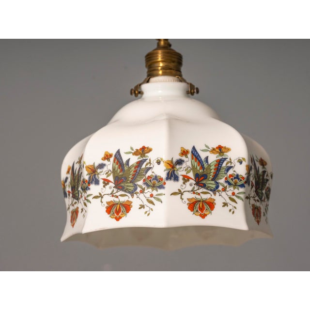 Vintage Glass Pendant Lampshade, 1920s For Sale - Image 9 of 10