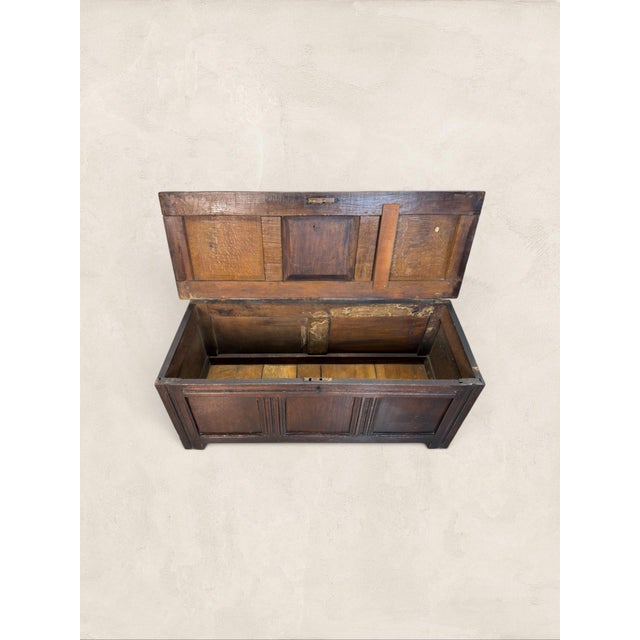 English Mid 17th Century Antique English Oak Coffer/Trunk For Sale - Image 3 of 7