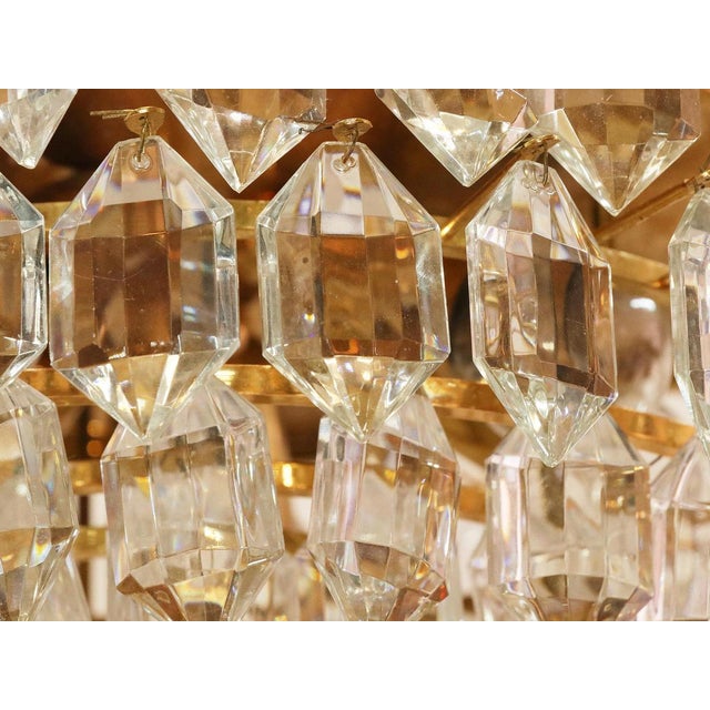 Large Flush Mount Chandelier in Crystal & Brass from Lobmeyr / Bakalowits & Sons For Sale - Image 4 of 7