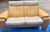 Wood Ekornes Stressless Mid Century Modern Leather Reclining Sofa and Loveseat For Sale - Image 7 of 14