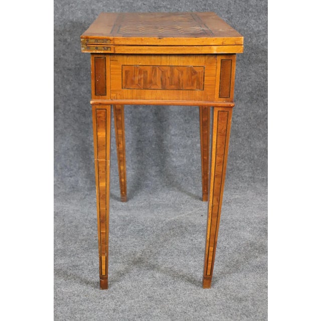 Rare Italian Inlaid 18th Century Olivewood and Rosewood Games Table Circa 1780 For Sale - Image 12 of 12