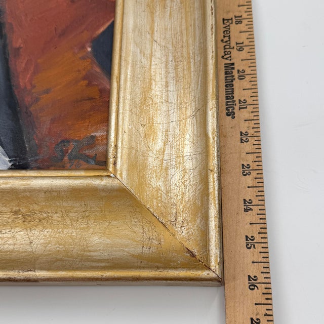Signed Original Cubist-Style Oil Painting For Sale - Image 9 of 10
